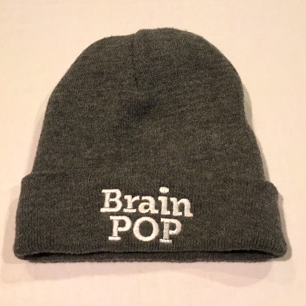 BrainPOP Beanie Knit Hat Microfleece Lining